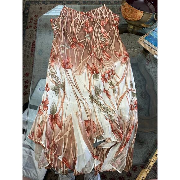 Vintage Celavie Collection Brown & Cream Y2K 90’s 2000s High Low Dress Size 8 - Picture 2 of 8